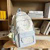 New schoolbag women's blue high-value shoulder bag multi-compartment primary and secondary school students grade two-piece pain bag