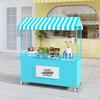 Wrought Iron Mobile Food Cart with Disassemblable Display Rack for Night Market or Flower Stall.