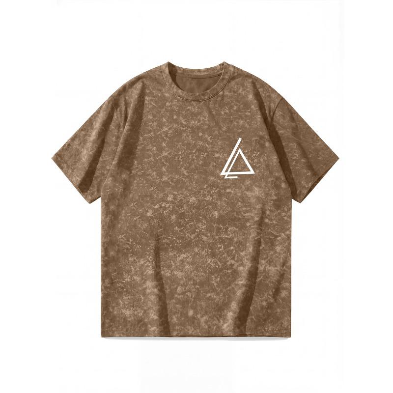 Men's Distressed Washed Short-Sleeve T-Shirt , Streetwear Crew Neck Casual Summer Top, Suitable for Casual Attire, Gym, and Layering, Machine Washable