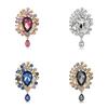Classic Alloy Crystal Brooch Pin With Multifunctional Safety For Winter Fashion Gift