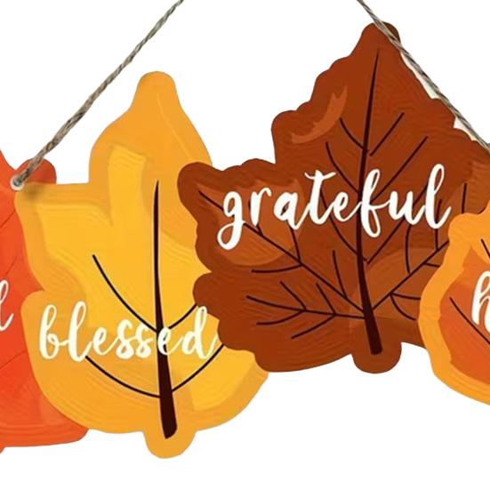 Yousheng Fall Welcome Door Sign for Front Door, Maple Leaves Wooden Door Hanger, Autumn Thanksgiving Wall Hanging Plaque for Farmhouse Porch, Home