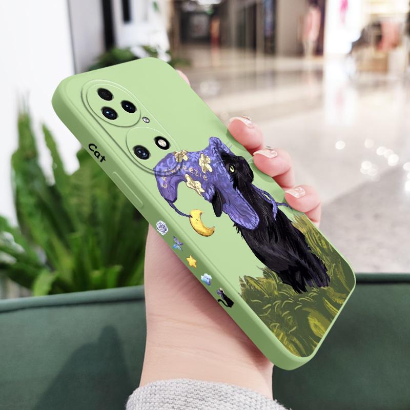 

Witch Cat Phone Case For Huawei P50 P40 P30 P20 Nova 10 10SE 9 9SE Mate 50 50E 40 30 20 Pro Lite P Smart 2021 Y7A Cover P30 Lite