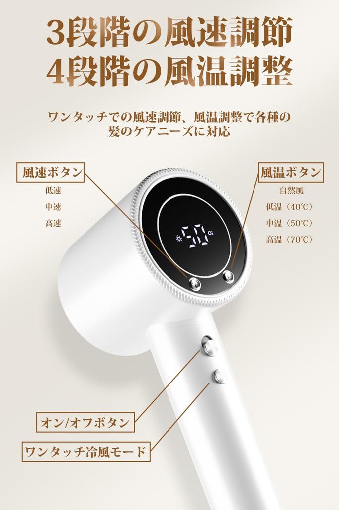 YUTA Hair Dryer Improved Fast 300 Negative Hair Dryer with RPM Static NTC Temperature Control Overheat Constant Temperature Hair Improves Hair 4