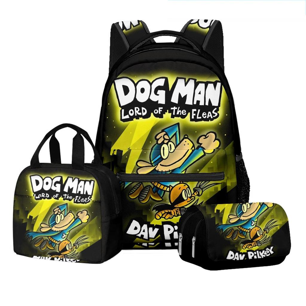 Movie Peripheral Print Backpack, School Bag Student Campus With Plush Ball Backpack