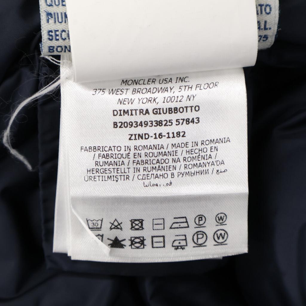 Moncler DIMITRA Fur-trimmed Down Jacket Coat 00 NavyUsed