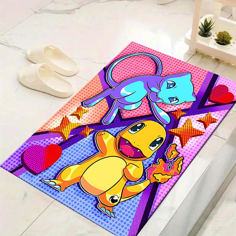 1Pc Pokemon Love Story Rug, Office Carpet Indoor Outdoor Doormat, Non-Slip Soft, Living Room, Christmas Halloween Gift M929406
