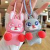 Keychain Pendant Cartoon Bear Panda Shape Stress Relief Fidget Pendant with Bead Chain Lanyard Keys Bags Decompression Toy