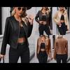 Casual lange mouwen puur, jas jas top PU motorfiets leren jas, dames