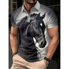 Men's black Polo shirt with purple gradient fluid pattern on the collar