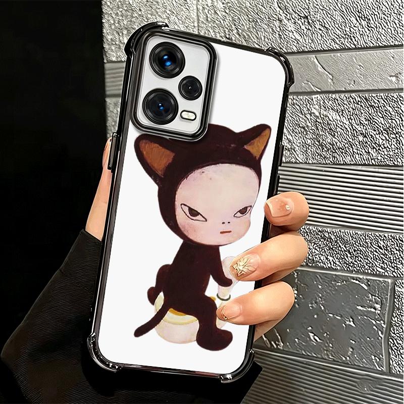 Y-Yoshitomo Nara Soft Phone Case For Xiaomi Redmi Note 14 15 Pro Plus 13 12 11S 11T 5G 10 9S 9 Plating Anti-Fall Fundas