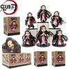 6Styles Anime Peripheral Qversion Figurine Kamado Nezuko Cute Style Plaything Figurine Ornament Surprise Present Box