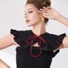 CourtStyle Detachable Collar with Ruffle Trim and Embroidery Bowknot Shirt Collar Shawl Wrap Formal Occasion Accessory
