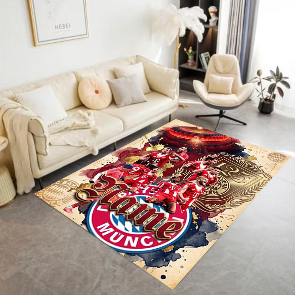 Bayern Munich Soccer Art Area Rug Suitable for Outdoor Living Rooms Balcony Study room Antislip Carpet Anime Office Decor