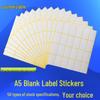 In-Stock A5 White Blank Handwritten Label Stickers - Small, Adhesive, Printable Tape Paper.