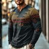 Men's Casual Vintage Boho Long Sleeve Shirt for Everyday Wear