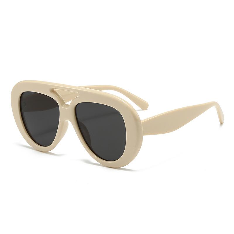 New Large Frame Sunglasses Round Circular Sun Glasses Double Beams Fashion Personality Women Men Sunglasses