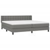 3130058 vidaXL Divan Bed with Mattress Dark Grey 200x200cm Fabric