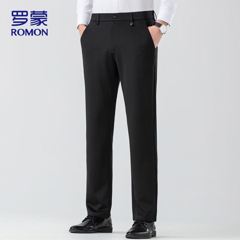 ROMON Men's Business Casual Straight Leg Trousers