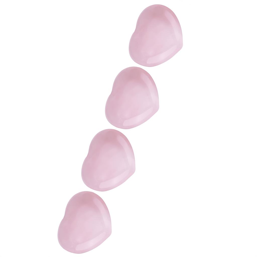 4 Pieces Quartz Hrt Shape Carved Decoration Romantic Stone Suitable for Expressing Love for Lovers