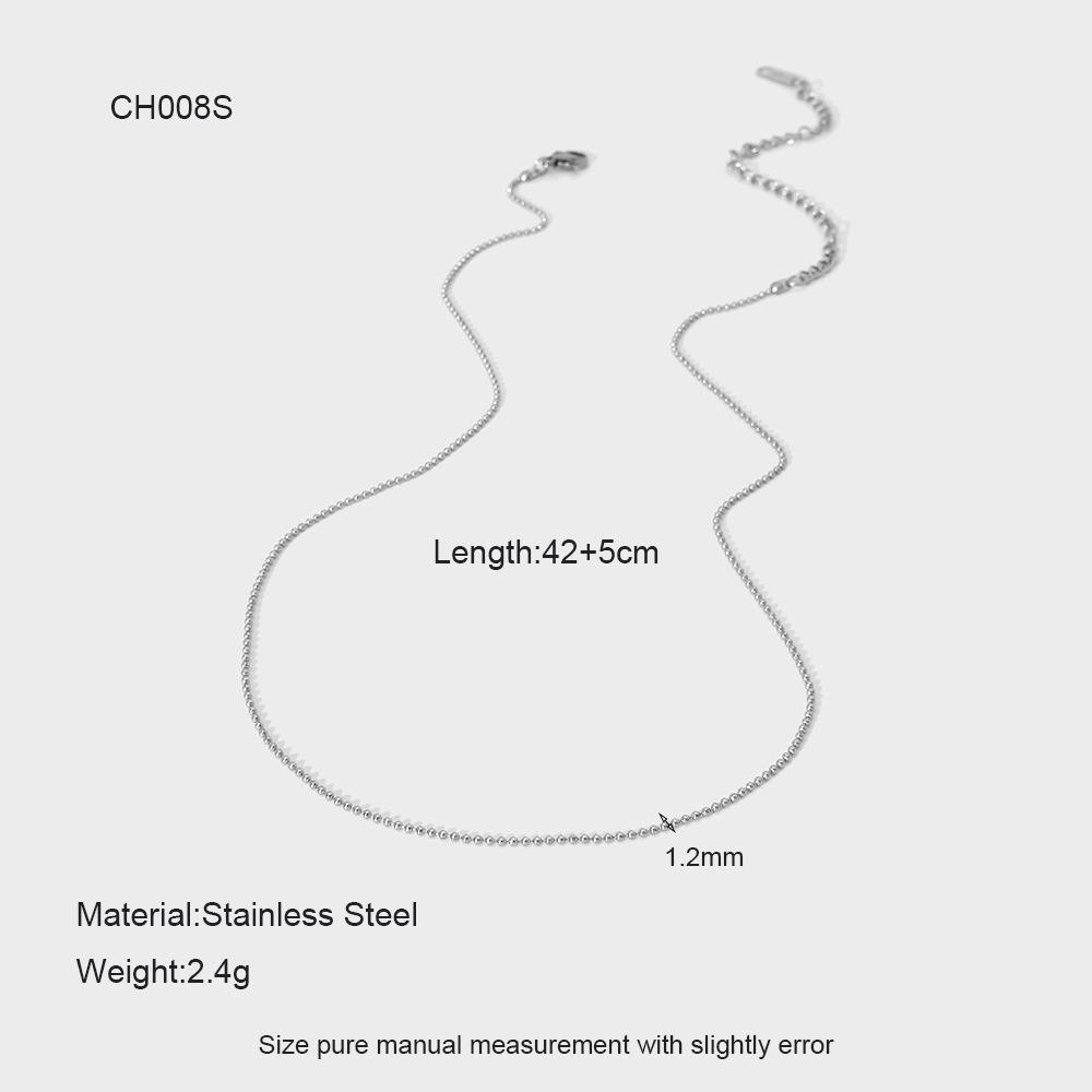 Simple Electroplated 18K Gold Stainless Steel Basic Necklace Color Retention Waterproof DIY Versatile Chain Accessories