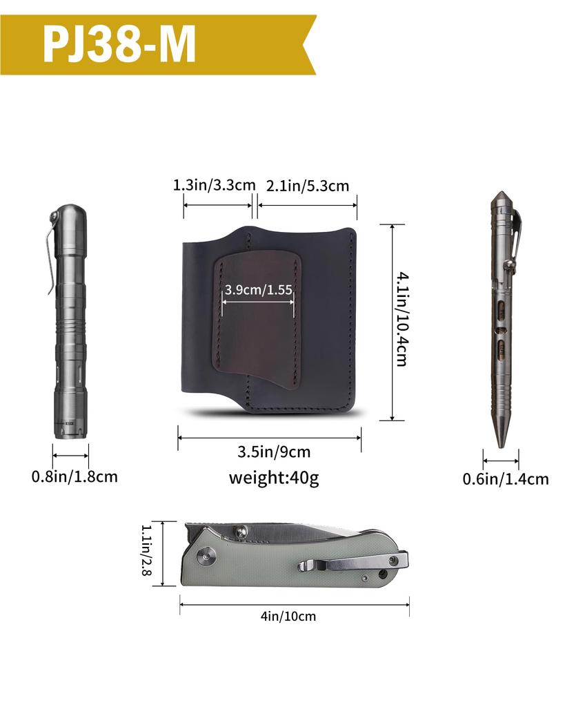 VIPERADE PJ38 Leather EDC Sheath (PJ38-M)