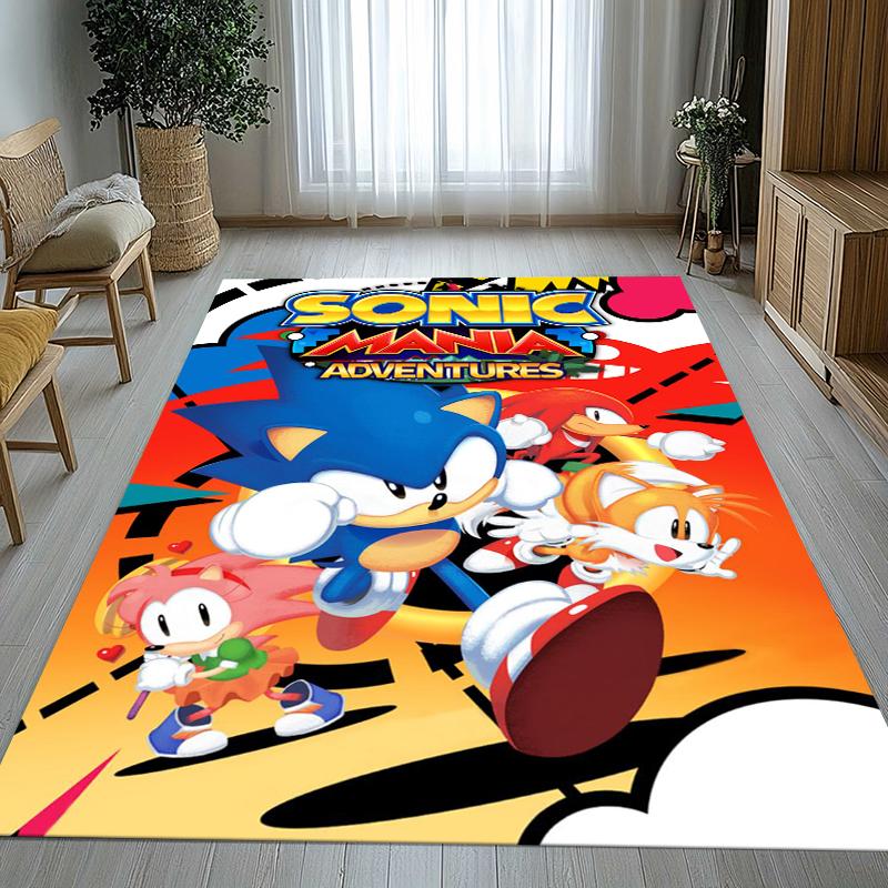 Retro S-Sonic Cartoon Games Living Room Non-Slip Area Rug Soft Carpet for Bedroom Kids Playroom Sofa,Home Decor Doormat Gift