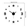 1pc 40cm Black Star Mute DIY Clock ,For Living Room, Bedroom, Desk Wall Mounted Clock Home Furnishings