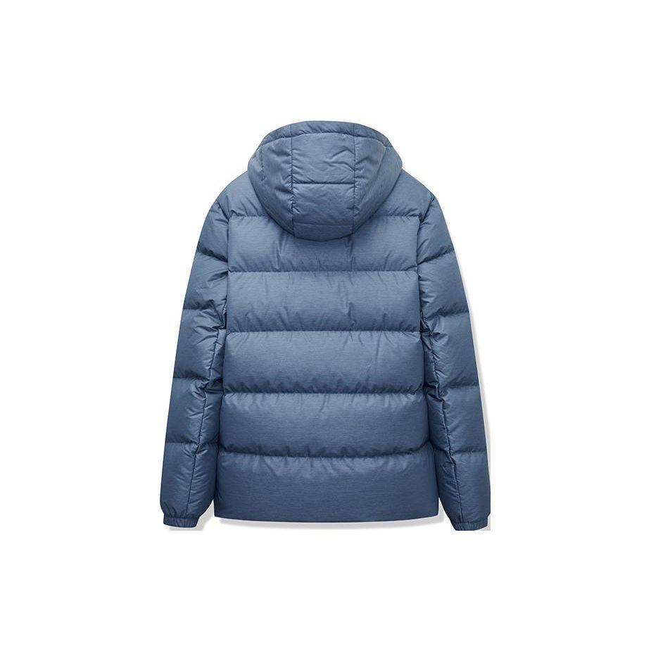 Anta Pure Color Casual Hooded Down Jacket Men Outerwear Checkerboard-Grey 152317909-2