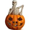 Resin Handicrafts Cartoon Halloween Skull Statue Skeleton Sculpture Hollowed-out Pumpkin Home Decoration Accessories