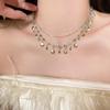 The Little Mermaid Blue Seashell Double-Layer Gold Choker Necklace