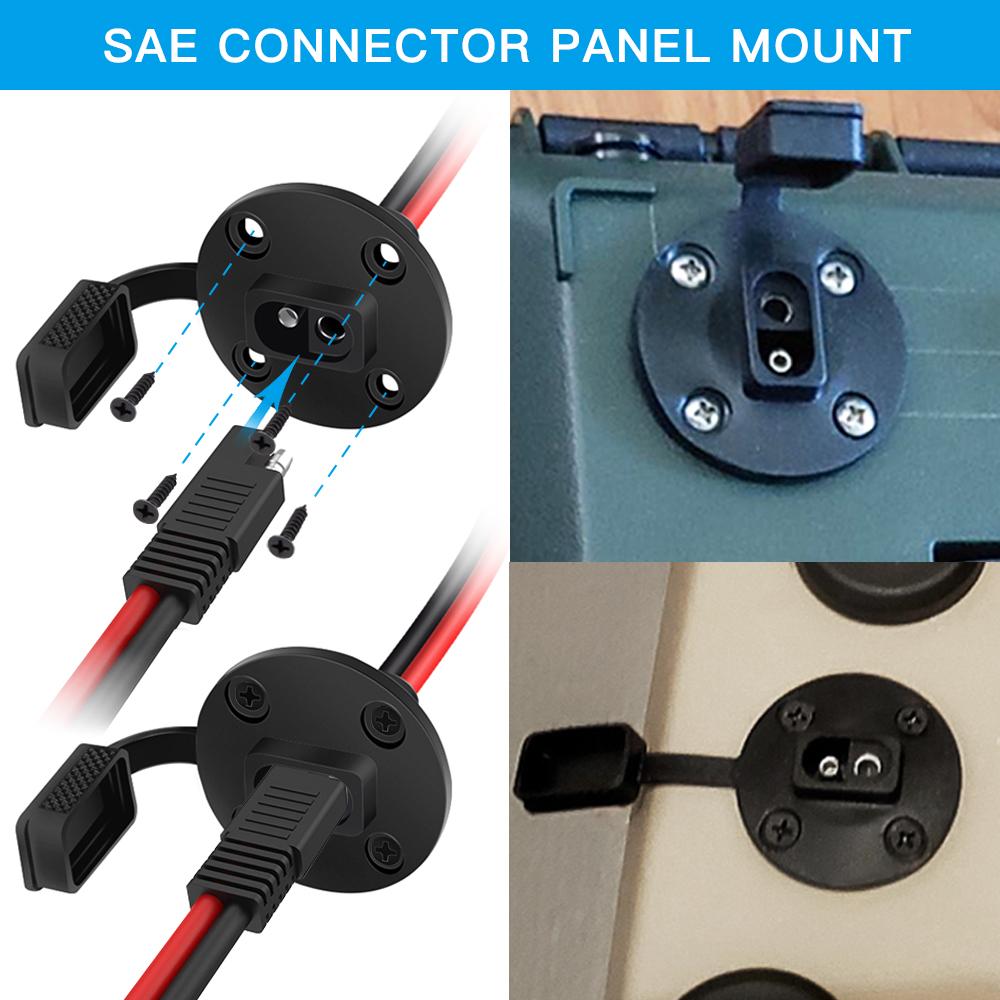 Conector rápido SAE 12AWG, cabo de extensão SAE à prova d'água, adaptador, porta lateral para carregador de bateria de painel solar