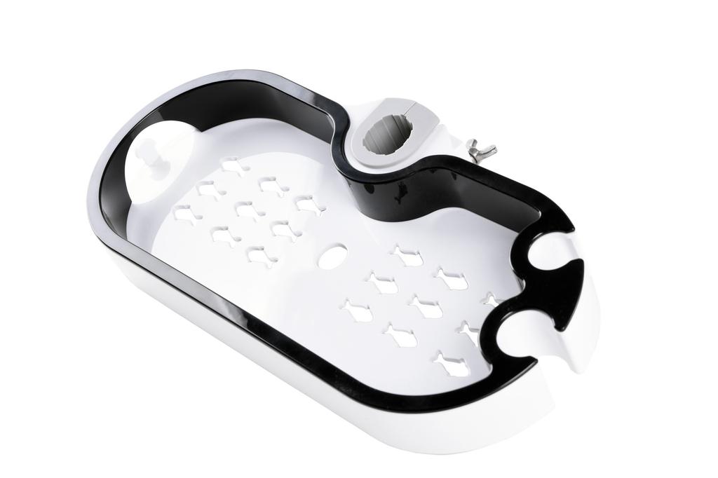 VIRGO hanging shelf in black and white for the shower