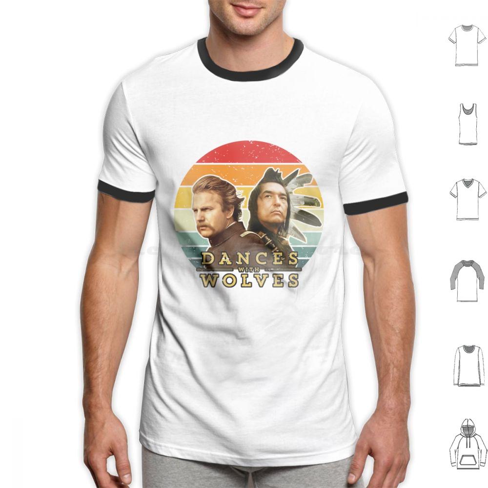 Dances With Wolves T Shirt Big Size 100 Cotton Dances With Wolves Man Movie Animals Nature Dances Moon Music Retro Western