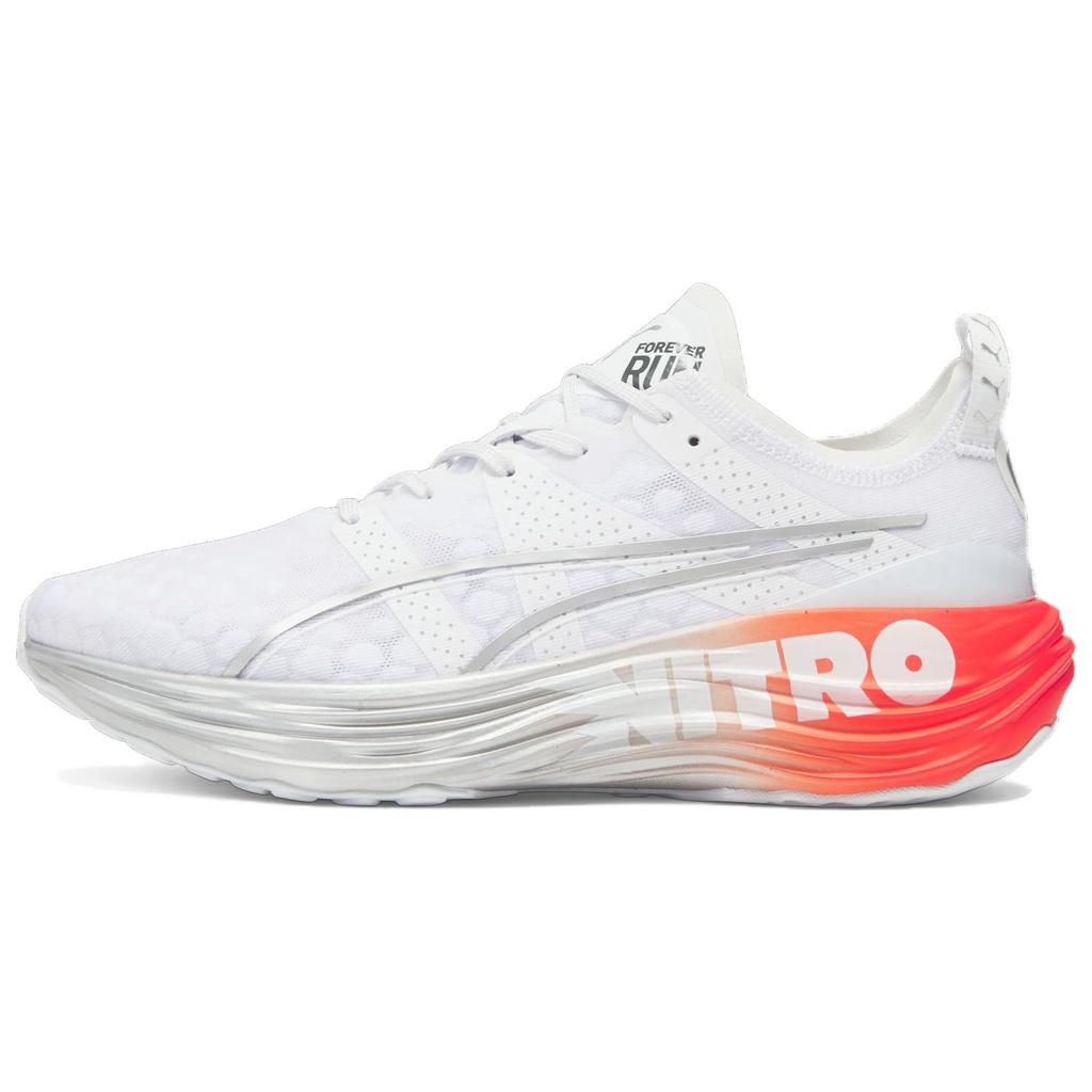 Puma ForeverRun Nitro White Cherry Tomato Men Sneakers Silver 380017-01