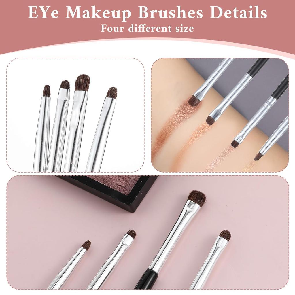 8PCS Eye Makeup Brush Sets, Mini Smudge Brush for Eyeliner Small Eyeshadow Brushs Set Small Makeup Brushes Soft Eyeshadow Eyeliner Brushes for Powder