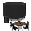 Round Table Cover Patio Furniture Table Chair Dust Covers Outdoor Garden Waterproof Windproof Thick Heavy Duty 210D Oxford Cloth