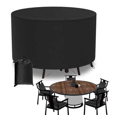Runde Tischdecke Terrassenmöbel Tisch Stuhl Staubschutz Abdeckungen Außen Garten Wasserdicht Winddicht Dick Schwerlast 210D Oxford-Gewebe