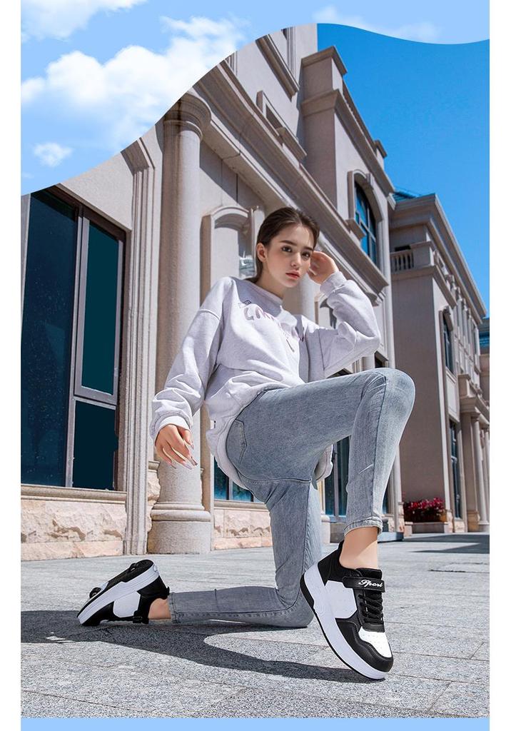 2025 Rollschuhe für Jungen & Mädchen, Doppelschuhe, Trendige Knopf-Rollen Freizeitsport-Schuhe