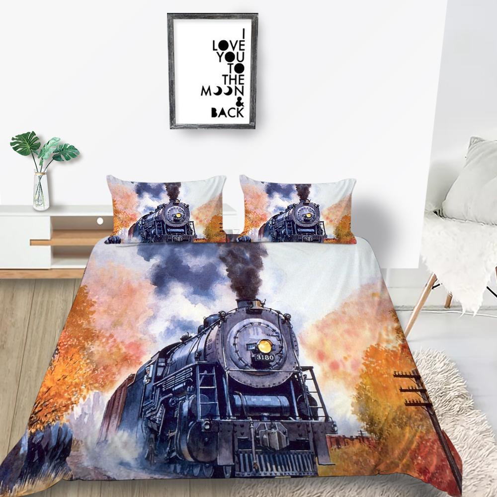 3D Industrial Style Bedding Set Car Printed Duvet Cover 2/3 Pieces AU180 * 210 Full Size Boy Room Soft Machine Washable Home Decoration