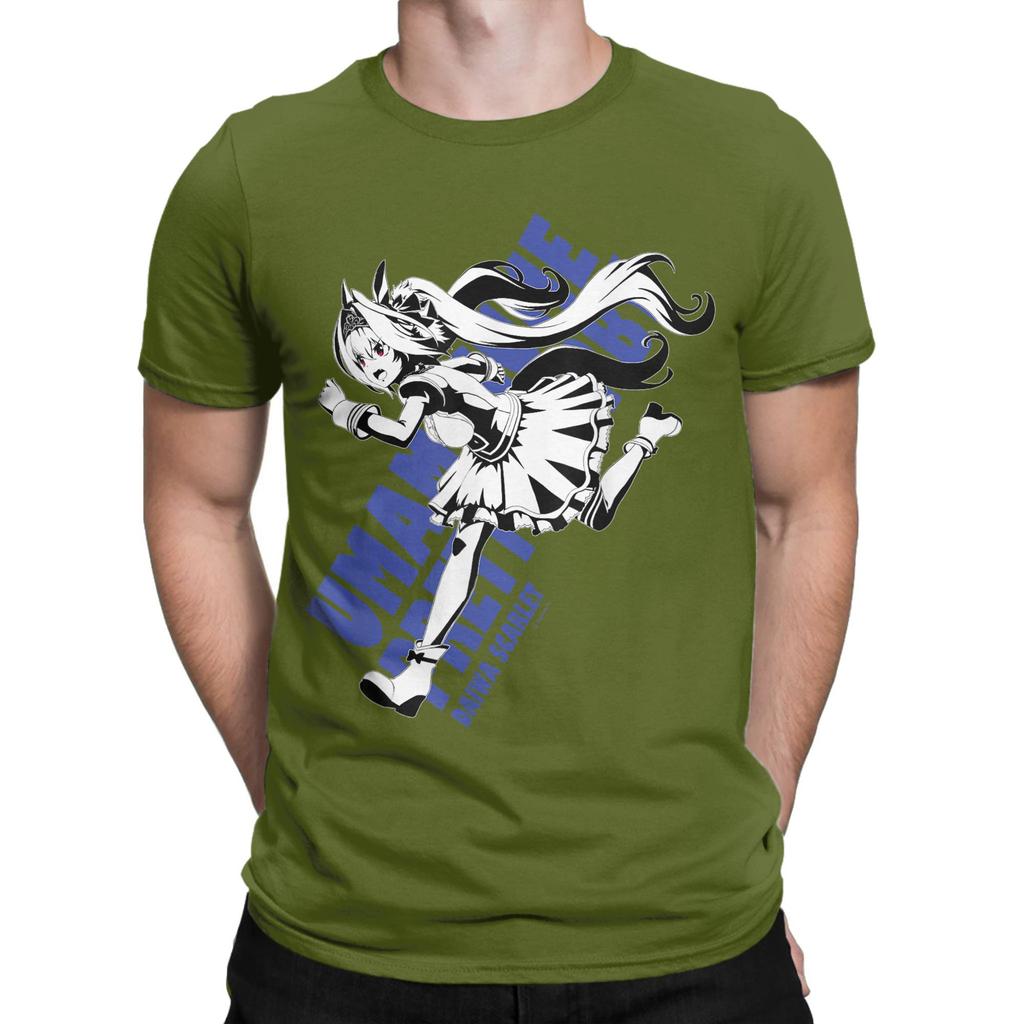 Awesome Umamusume Pretty Derby Daiwa Scarlet T-Shirt Men Round Collar 100% Cotton T Shirt  Short Sleeve Tees Summer Clothing
