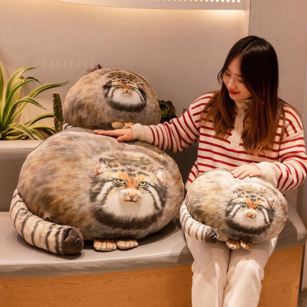 Pisică Pallas Realistă Imprimată 3D Chat manul Jucării de Pluș Pisici de Stepă Umplute Perna Drăgălașă Decor de Cameră Cadouri de Ziua de Naștere pentru Copii
