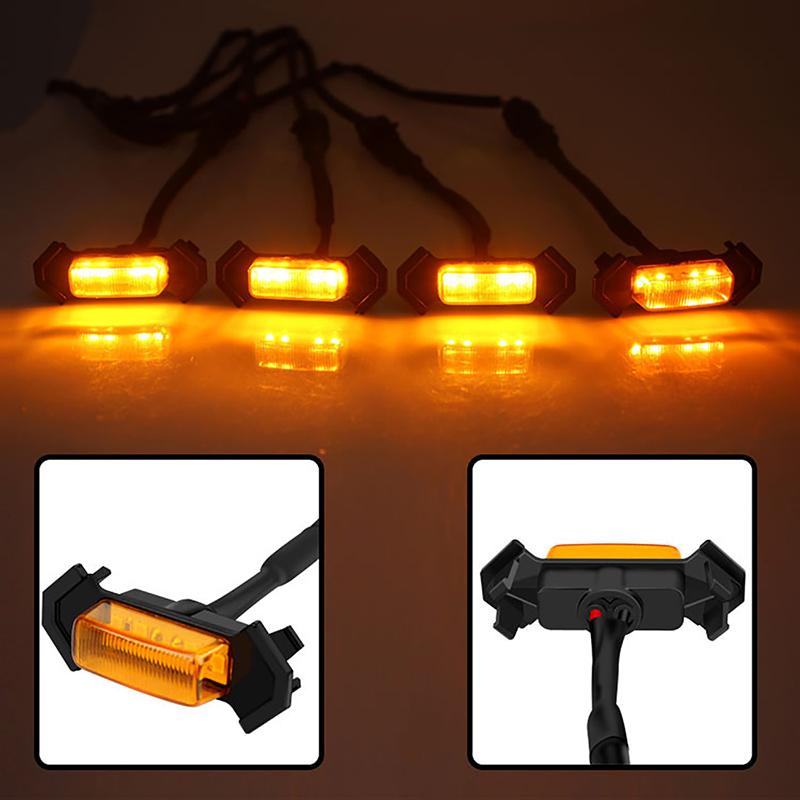 4pcs/Set LED Front Grill Lights With Harness Upgrade Fit For Toyota Tacoma PT228-35170 2016 - 2019 Car Accessories Singal Lights