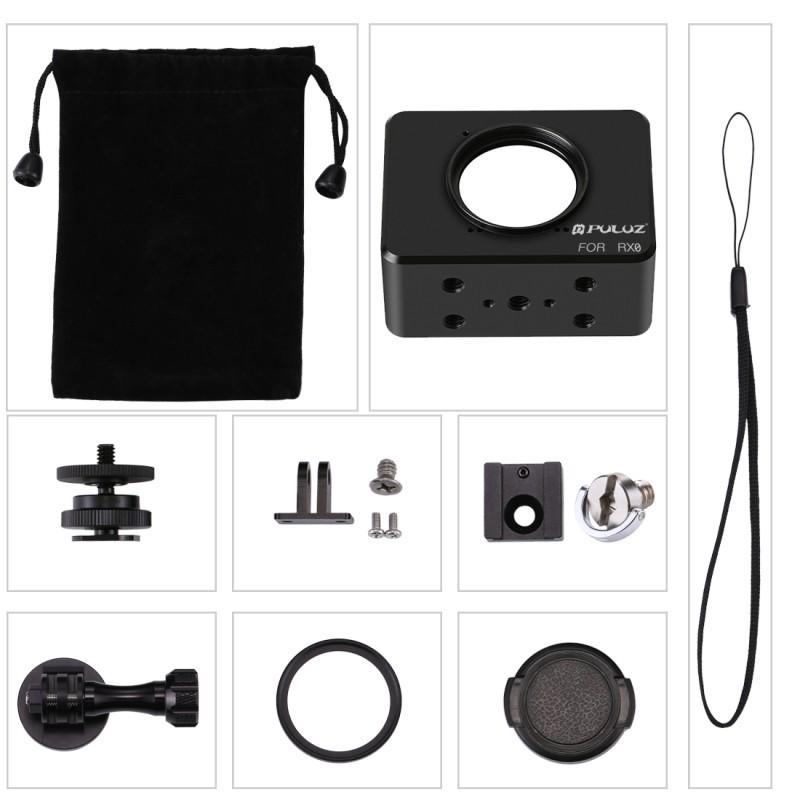 Color : Black Durable GuiPing Housing Shell CNC Aluminum Alloy Protective Cage with 37mm UV Lens & Base Mount & Screw for Sony RX0 Black Color : Black Durable GuiPing Housing Shell CNC Aluminum Alloy Protective Cage with 37mm UV Lens & Base Mount & Screw for Sony RX0 Black