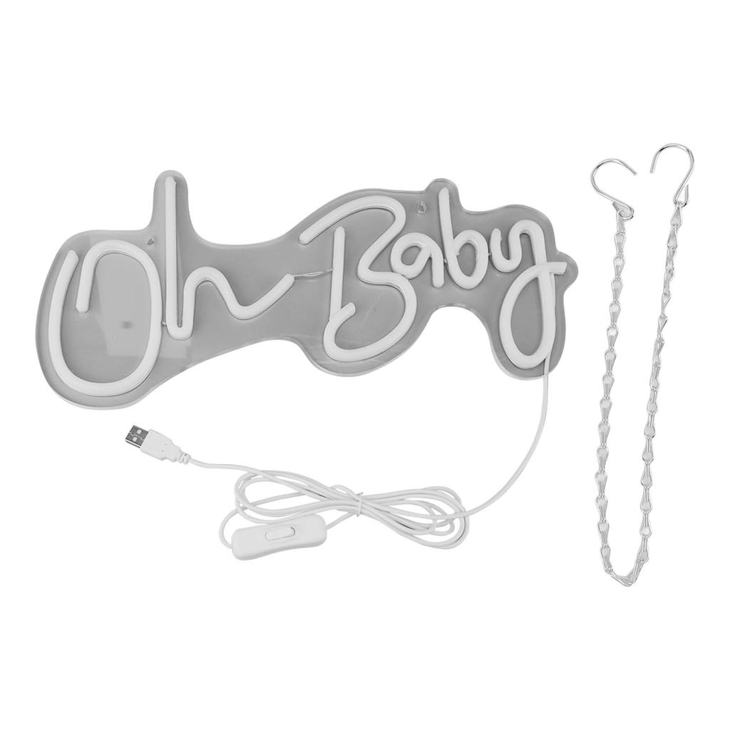 Oh Baby Neon Sign Acrylic USB Powered Wall Decor Neon Light for Bar Wedding Holiday Party Birthday B