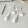 Ladies Spring and Summer Thin Pure Color Lace Sweet Lovely Everything Boneless Breathable Pile Socks