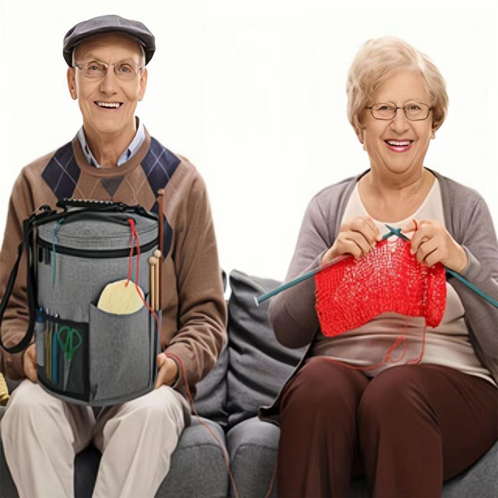 Haken und Nadeln Aufbewahrung Strickgarn Aufbewahrungstasche Tragbare Tragetasche für DIY Strickbegeisterte