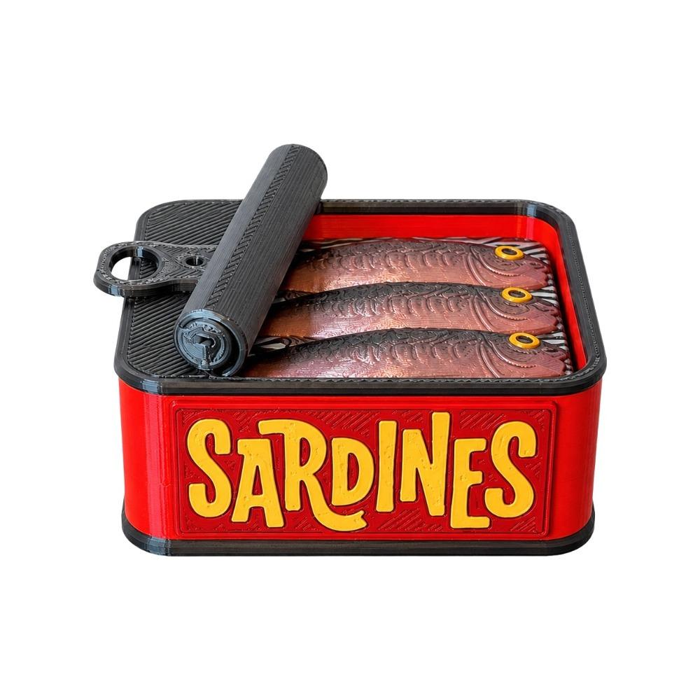 Cute Design Sardine Clicker Press Sound Device Sardine Tin Decompression Toy Bag Accessory