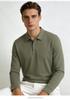 Jelly Polo Cool Sunscreen Smooth and Skin friendly Brocade Ammonia Four sided Elastic Men's Long sleeved Polo Shirt