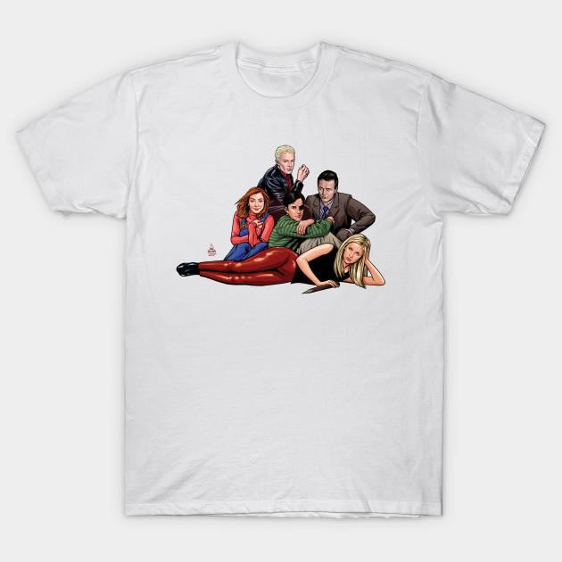 Asian Size Men Black Print T-shirt The Sunnydale Club No-Cut Heat Transfer Print Cotton Tshirt