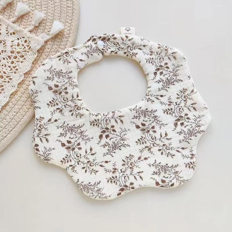 Cotton Muslin Baby Drool Bibs Soft Breathable Bandana Newborn Neck Bib Soft Cartoon Print Toddler Feeding Bibs for  Boy Girl